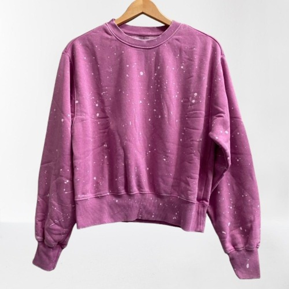 NEW Nu Vintage Paint Splatter Sweatshirt Top Purple Large